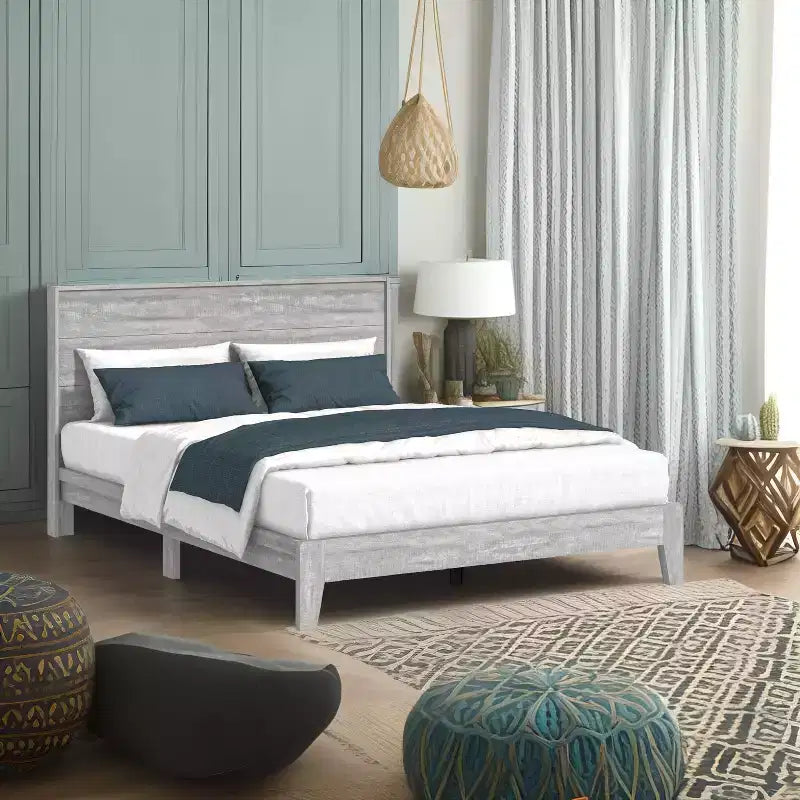 Letto Galano Queen Payne Luxe con testiera Rovere grigio polvere