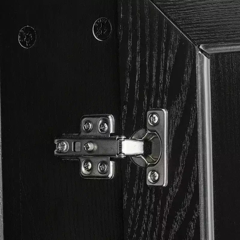PexFix 62 L x 36 H Grande Credenza Madia Buffet con 4 Ante in Vetro 2 Ripiani Regolabili per Cucina Soggiorno/Sala da Pranzo Camera da Letto Ingresso Nero