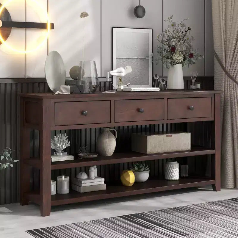 GDFStudio Peggy 50 Consolle con cassetti e ripiani aperti