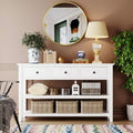 GDFStudio Peggy 50 Console Table with Drawers and Open Shelves