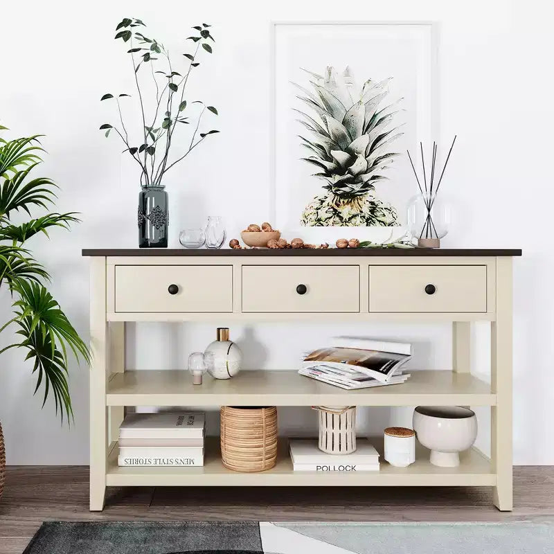 GDFStudio Peggy 50 Consolle con cassetti e ripiani aperti