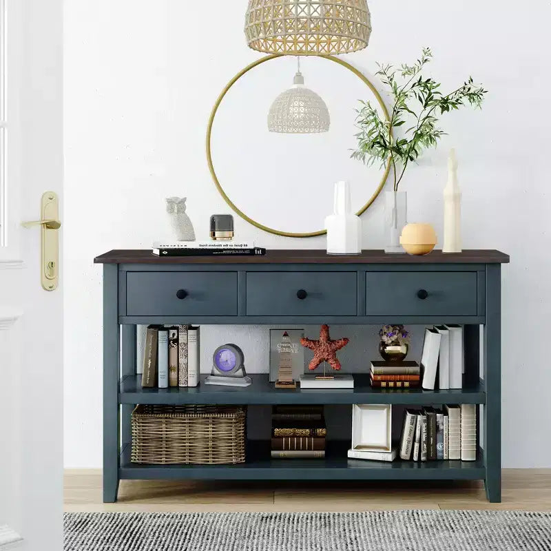 GDFStudio Peggy 50 Consolle con cassetti e ripiani aperti