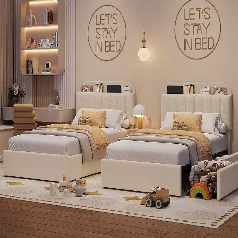 COZONY Struttura Letto Singolo/Singolo XL con Cassetti Contenitore