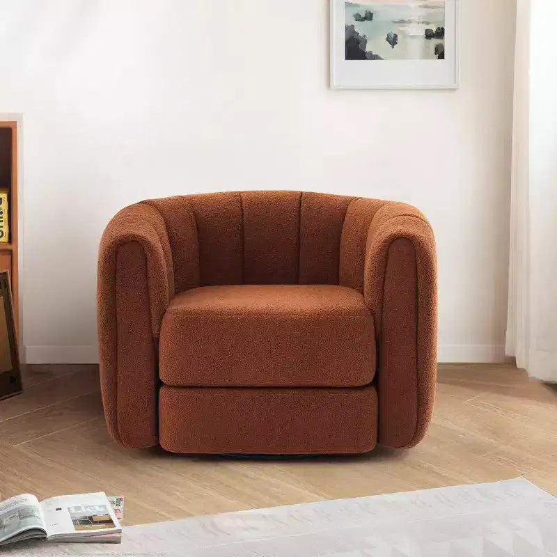 Whisen Modern Swivel Barrel Chair