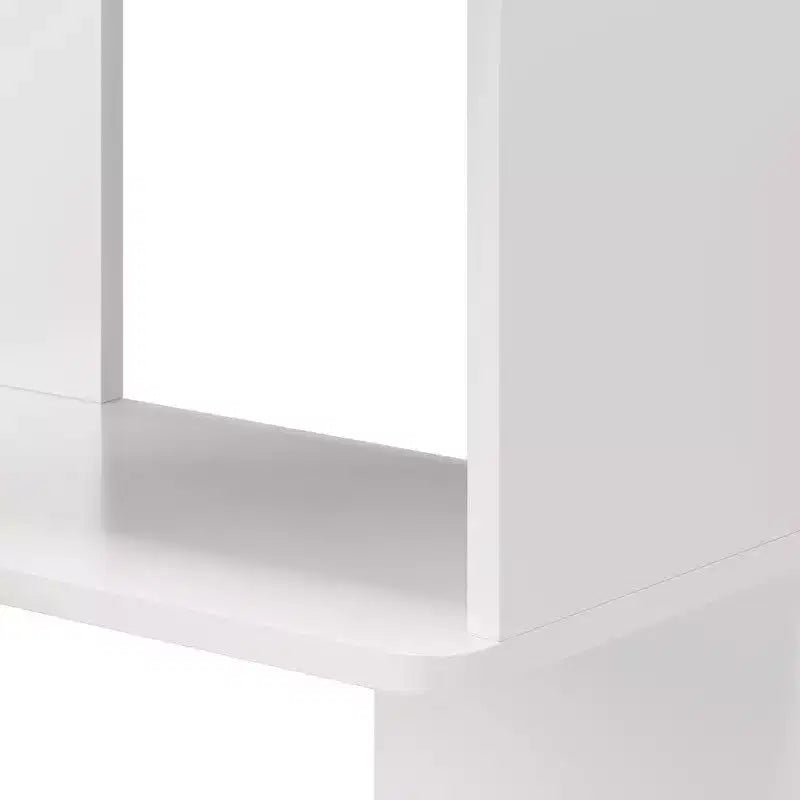 Karl Home Corner Book Shelf, bianco 6 ripiani, a L