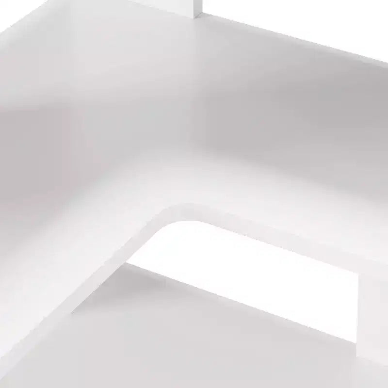 Karl Home Corner Book Shelf, bianco 6 ripiani, a L