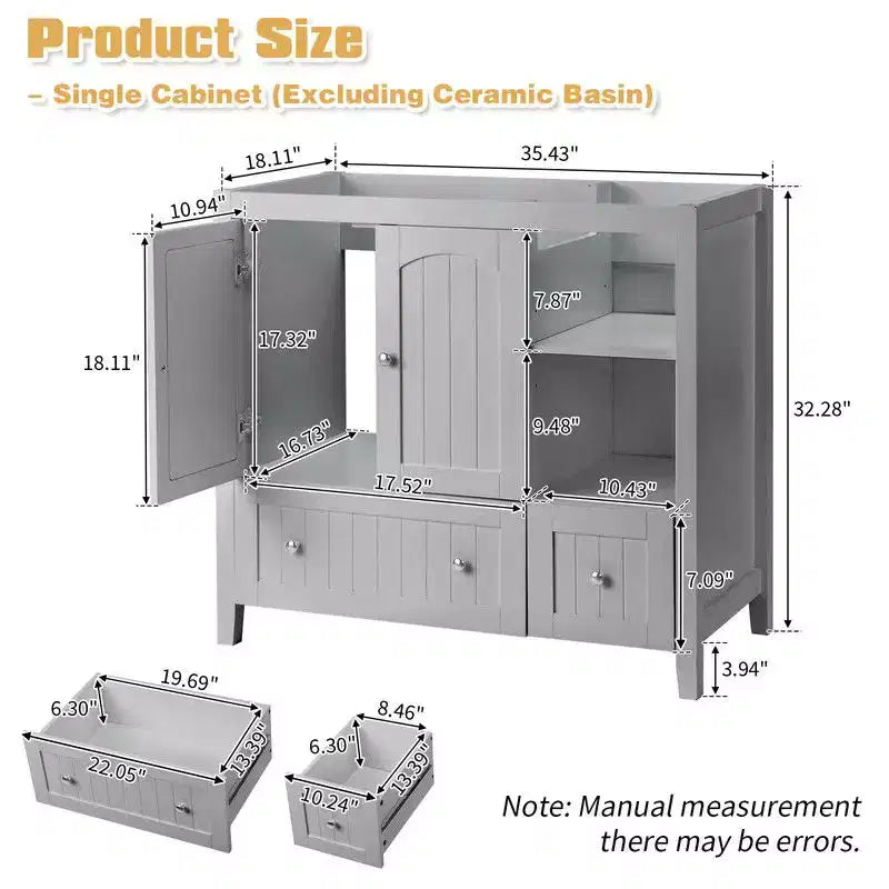 Mobile Bagno Karl Home Grigio Senza Lavello Superiore
