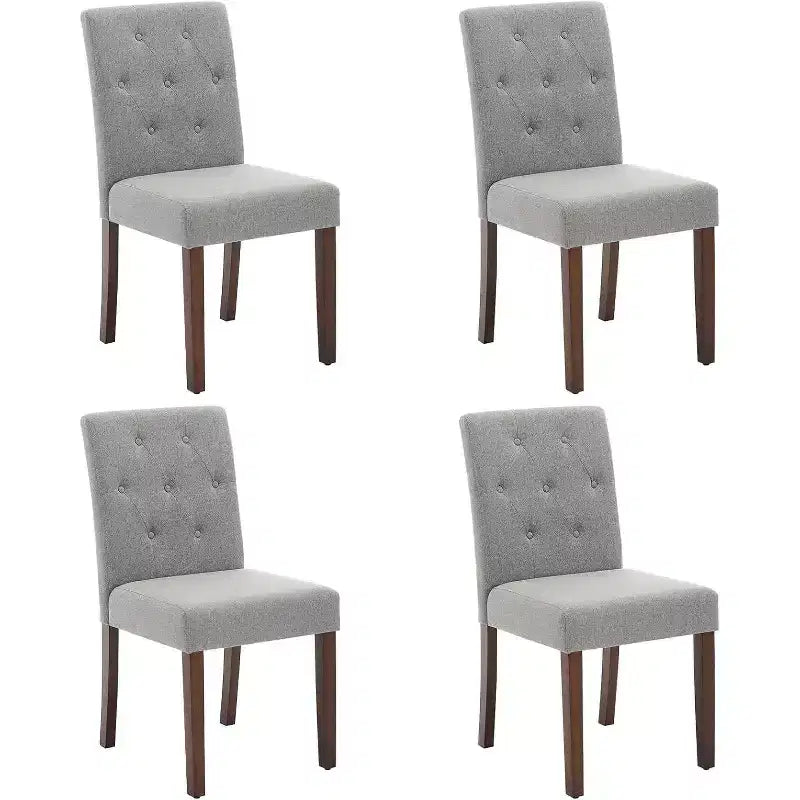 Set of 6 Washable Dining Chairs - 22 Wide Linen Seats with Steel Frame, Sage