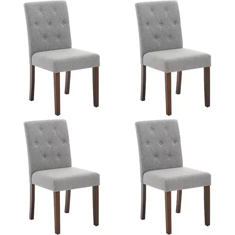 Set of 6 Washable Dining Chairs - 22 Wide Linen Seats with Steel Frame, Sage