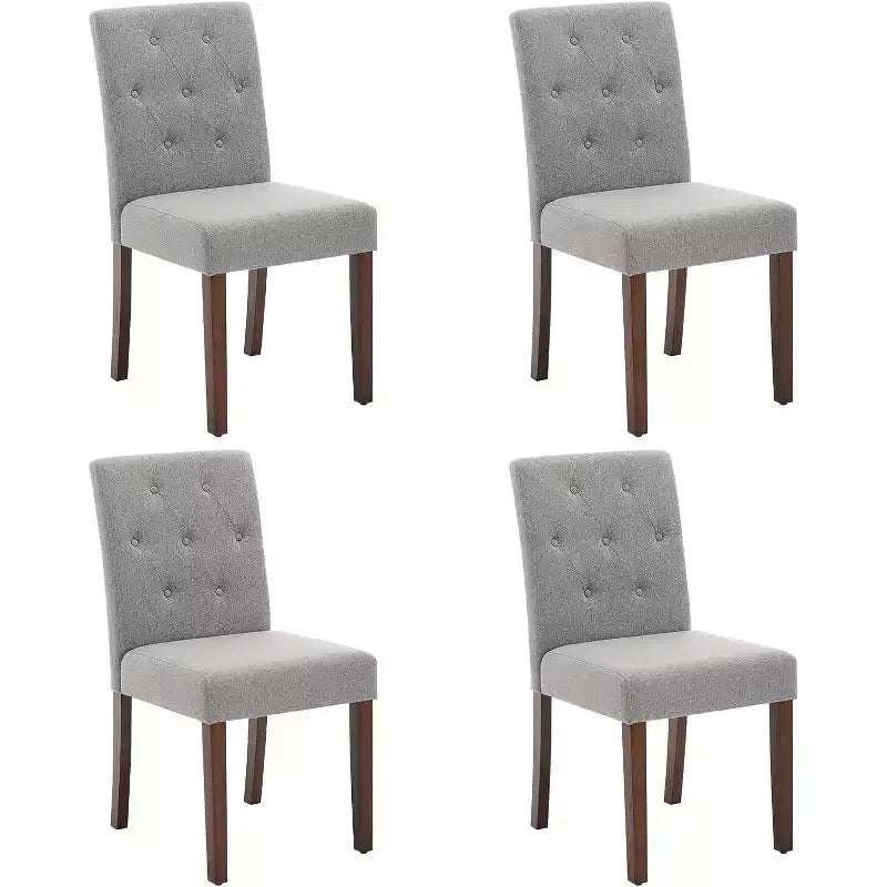 Set of 6 Washable Dining Chairs - 22 Wide Linen Seats with Steel Frame, Sage