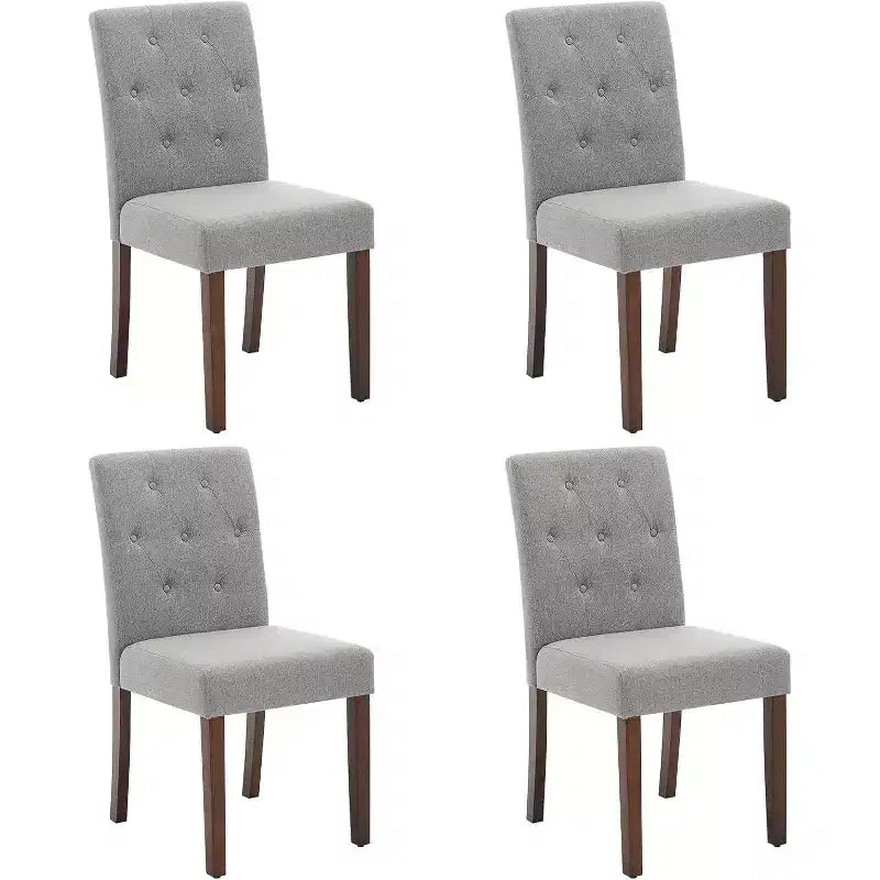 Set of 6 Washable Dining Chairs - 22 Wide Linen Seats with Steel Frame, Sage