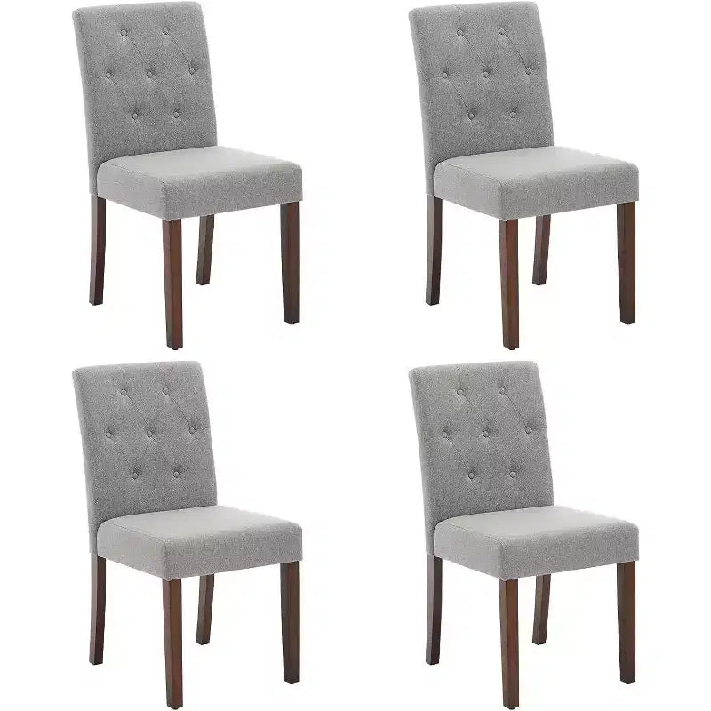 Set of 6 Washable Dining Chairs - 22 Wide Linen Seats with Steel Frame, Sage