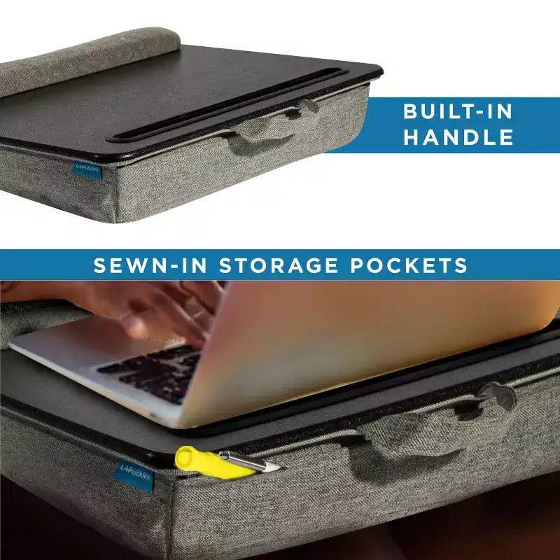 Portable Laptop Lap Desk with Foam Wrist Rest and Microbead Cushion
