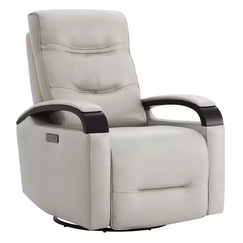 Leather Power Recliner Swivel Glider Rocker with Power Headrest