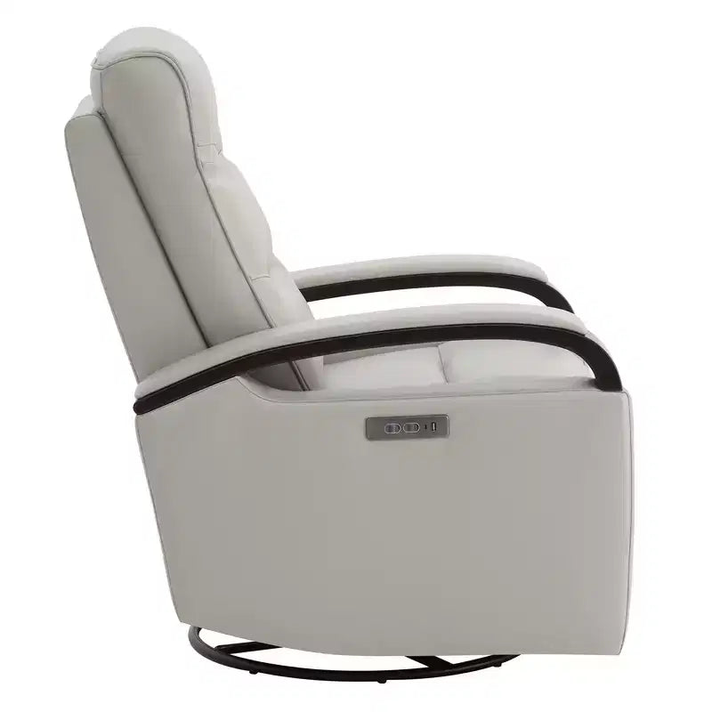 Leather Power Recliner Swivel Glider Rocker with Power Headrest