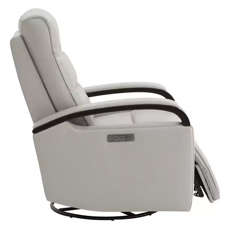 Leather Power Recliner Swivel Glider Rocker with Power Headrest