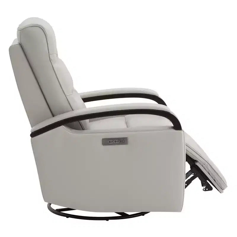 Leather Power Recliner Swivel Glider Rocker with Power Headrest