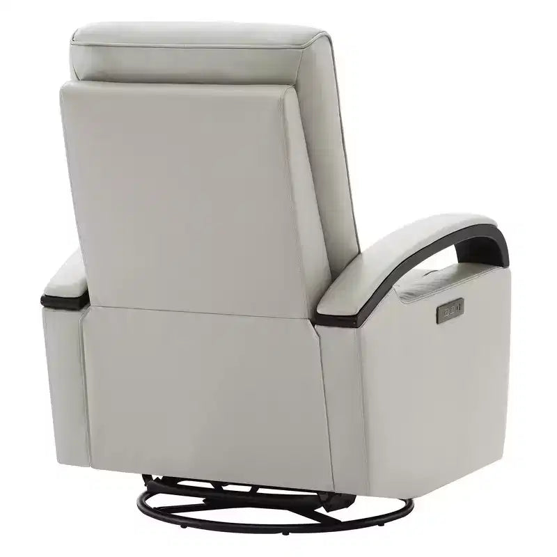 Leather Power Recliner Swivel Glider Rocker with Power Headrest
