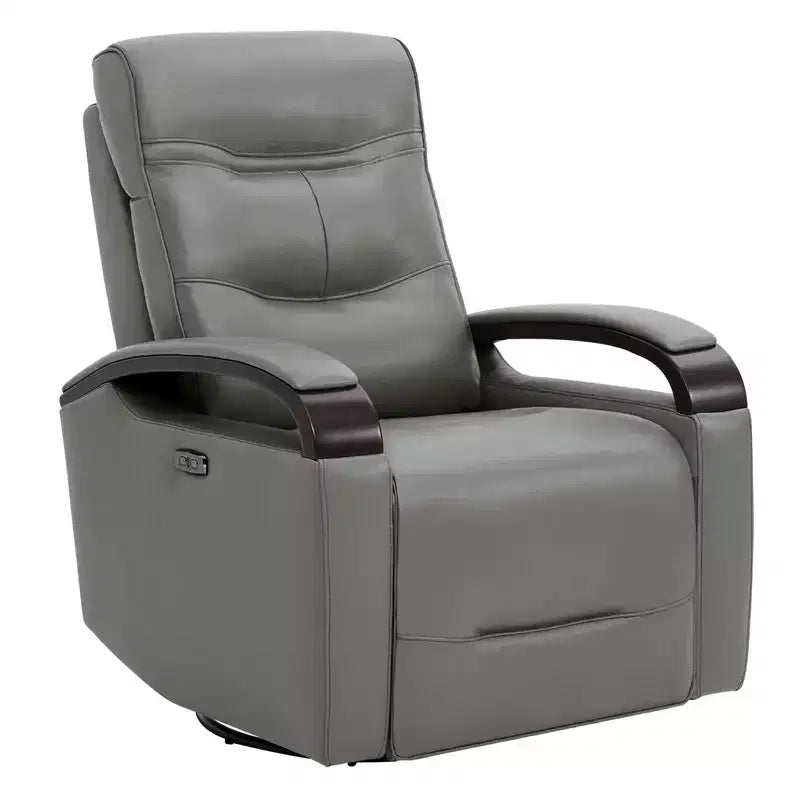 Leather Power Recliner Swivel Glider Rocker with Power Headrest