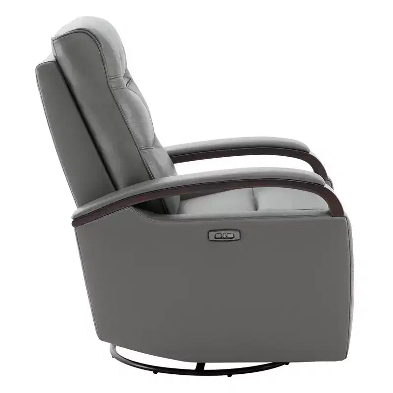 Leather Power Recliner Swivel Glider Rocker with Power Headrest