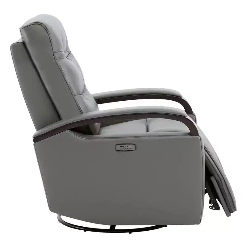 Leather Power Recliner Swivel Glider Rocker with Power Headrest