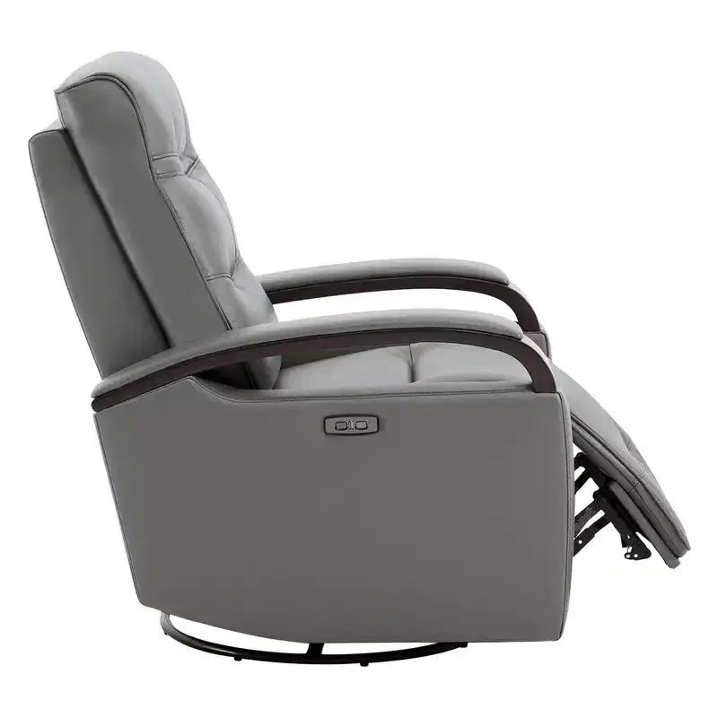 Leather Power Recliner Swivel Glider Rocker with Power Headrest