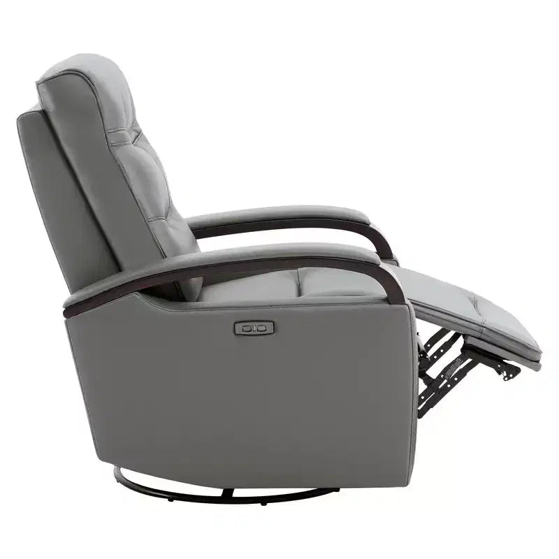 Leather Power Recliner Swivel Glider Rocker with Power Headrest