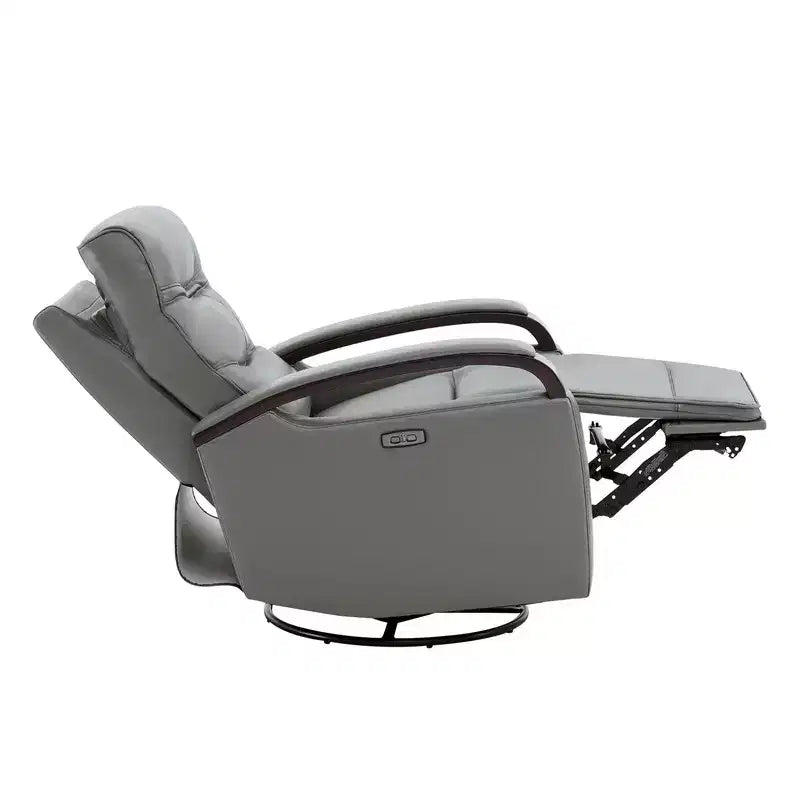 Leather Power Recliner Swivel Glider Rocker with Power Headrest