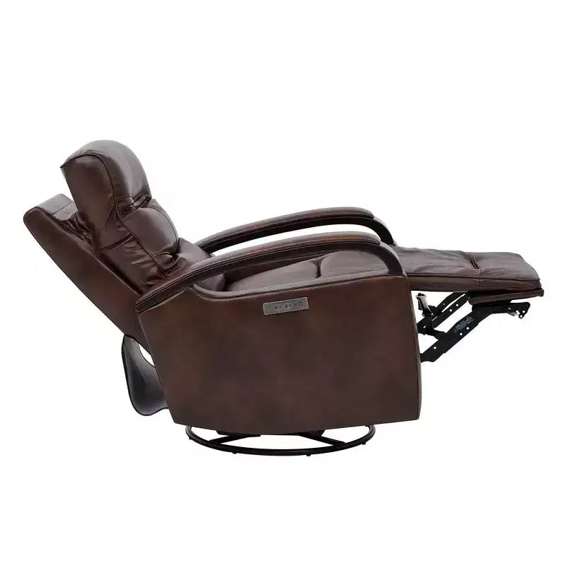 Leather Power Recliner Swivel Glider Rocker with Power Headrest