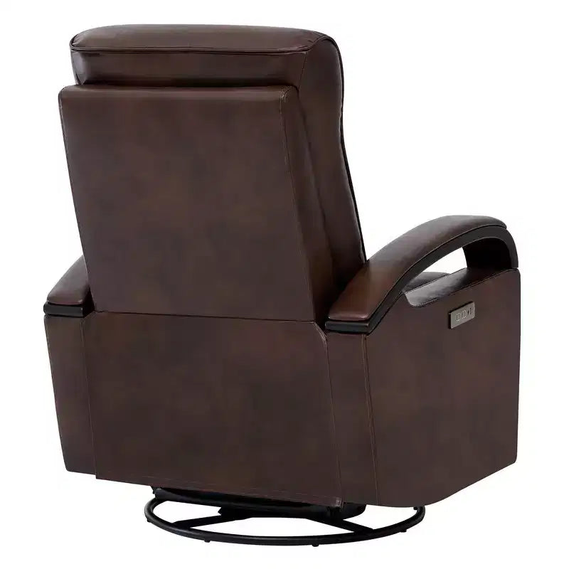 Leather Power Recliner Swivel Glider Rocker with Power Headrest