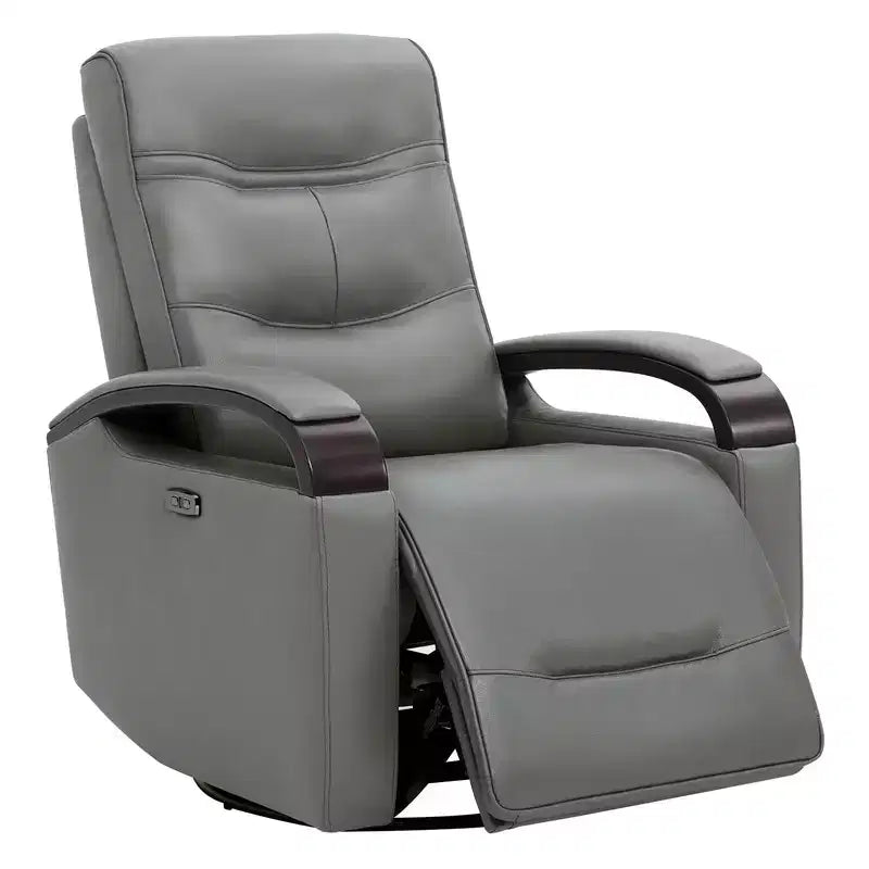 Leather Power Recliner Swivel Glider Rocker with Power Headrest