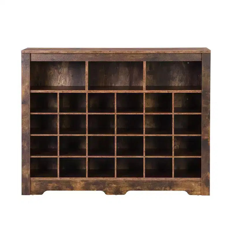 Sleek Shoe Cabinet with Curved Base - 24-Pair Shoe Rack