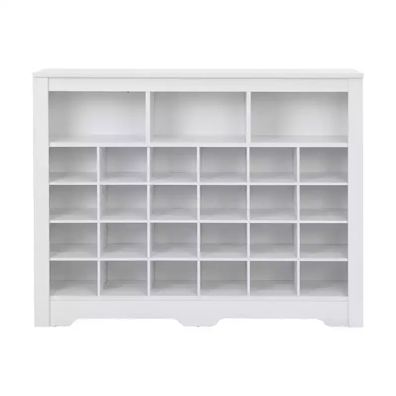 Sleek Shoe Cabinet with Curved Base - 24-Pair Shoe Rack