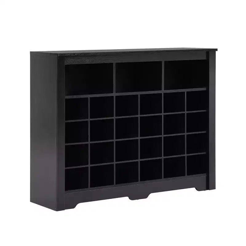 Sleek Shoe Cabinet with Curved Base - 24-Pair Shoe Rack