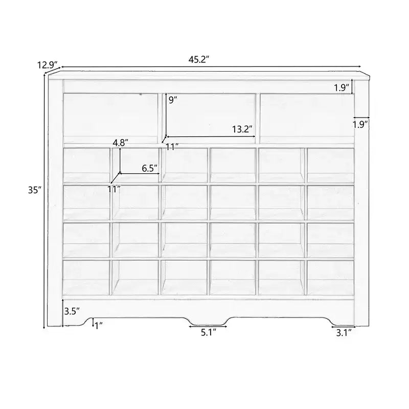 Sleek Shoe Cabinet with Curved Base - 24-Pair Shoe Rack