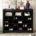 Sleek Shoe Cabinet with Curved Base - 24-Pair Shoe Rack
