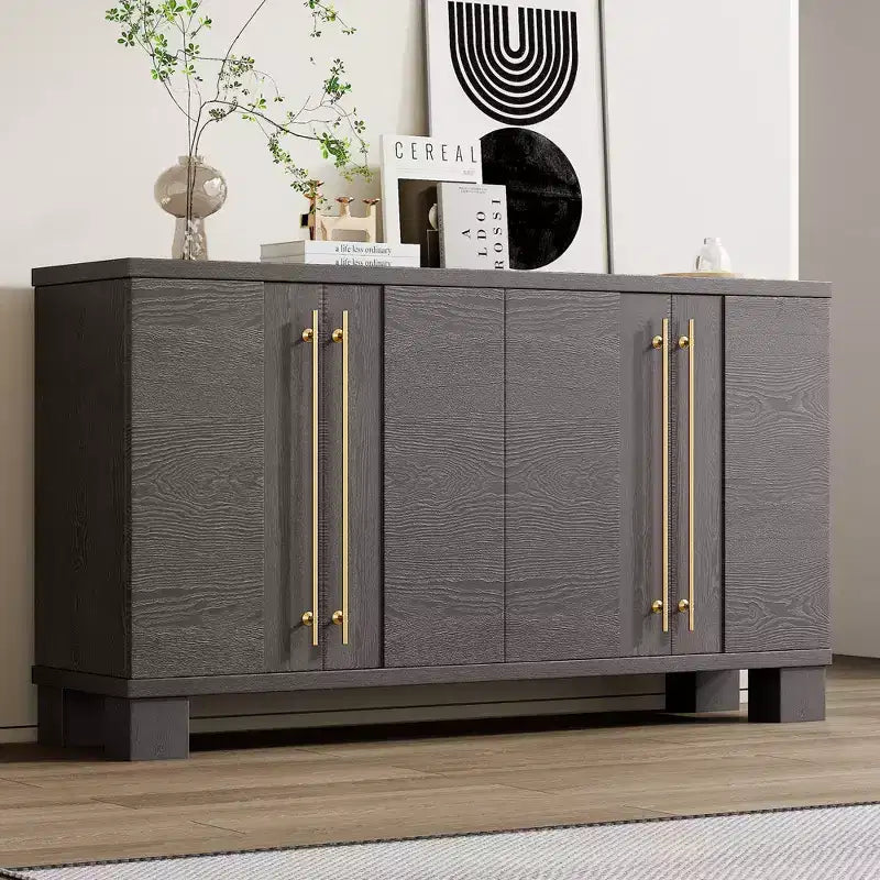 Modern Sideboard Cabinet, Bufft Cabinet with 4 Doors and 4 Shelves, Storage Cabinet for Living Room, Dining Room, Kitchen