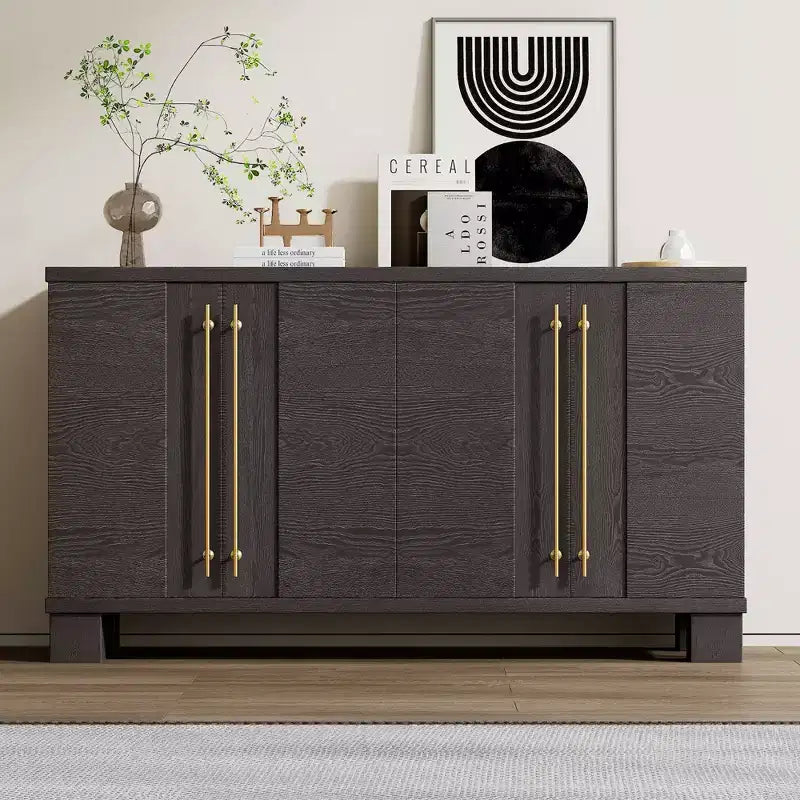 Modern Sideboard Cabinet, Bufft Cabinet with 4 Doors and 4 Shelves, Storage Cabinet for Living Room, Dining Room, Kitchen