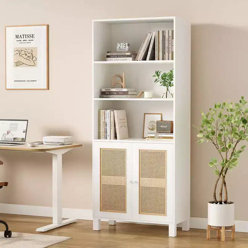 Minimalist Sideboard Buffet Cabinet with 2 Doors and 5 Shelves