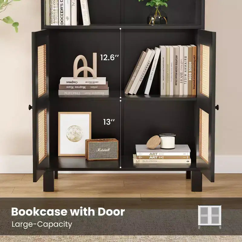 Minimalist Sideboard Buffet Cabinet with 2 Doors and 5 Shelves