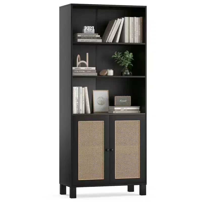Minimalist Sideboard Buffet Cabinet with 2 Doors and 5 Shelves