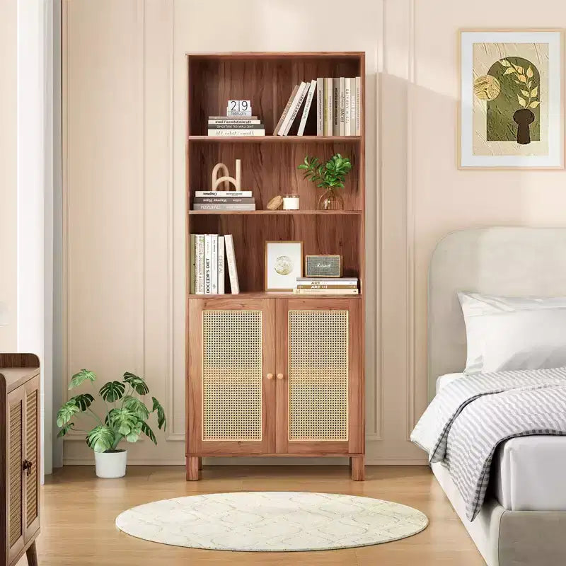 Minimalist Sideboard Buffet Cabinet with 2 Doors and 5 Shelves, Storage Cabinet for Living Room, Entryway, Hallway