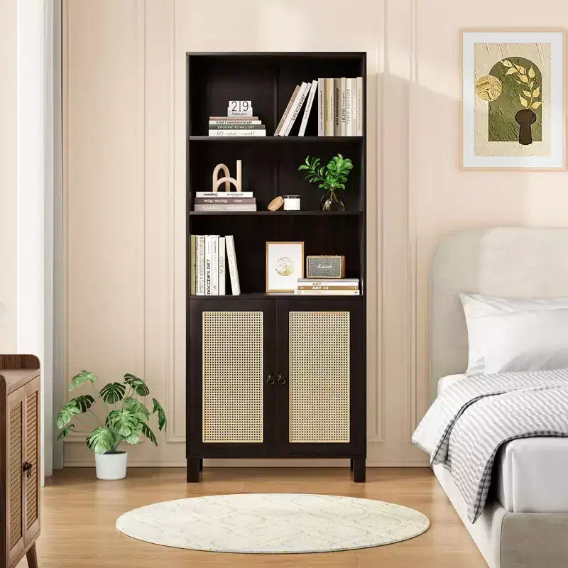 Minimalist Sideboard Buffet Cabinet with 2 Doors and 5 Shelves, Storage Cabinet for Living Room, Entryway, Hallway