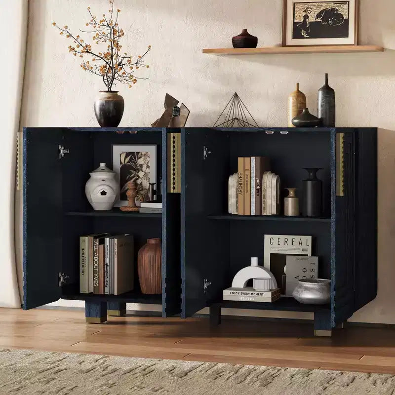 54" Vintage Sideboard Cabinet with 4 Doors and 4 Shelves