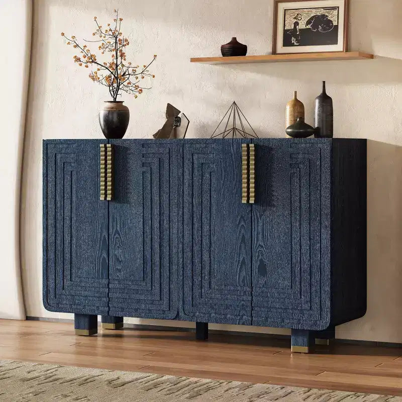 54" Vintage Sideboard Cabinet with 4 Doors and 4 Shelves