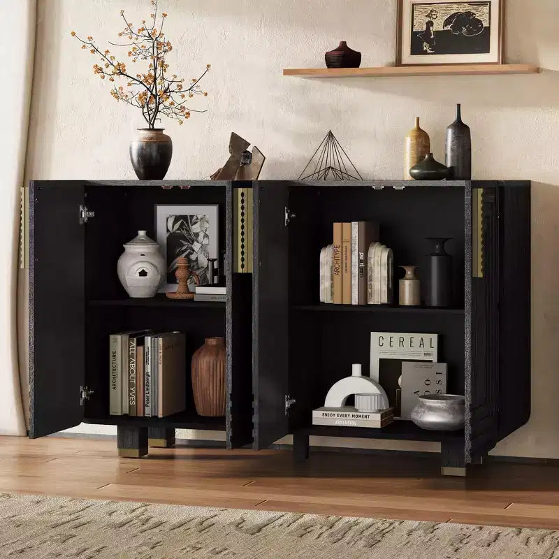 54" Vintage Sideboard Cabinet with 4 Doors and 4 Shelves