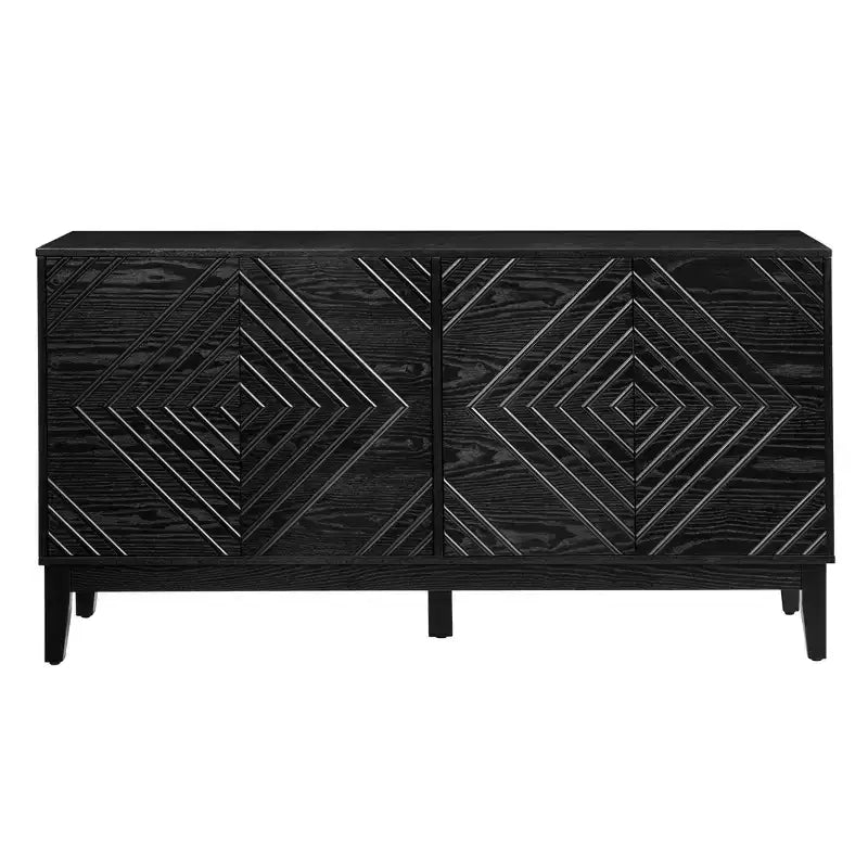 60.5" Farmhouse Sideboard Cabinet with 4 Doors and 4 Shelves