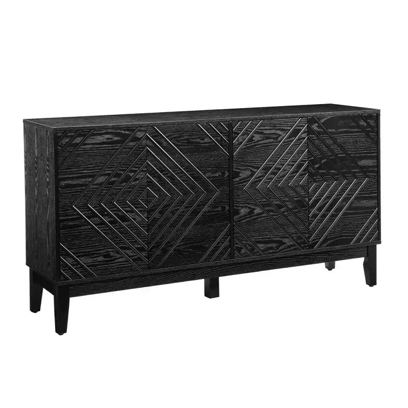 60.5" Farmhouse Sideboard Cabinet with 4 Doors and 4 Shelves