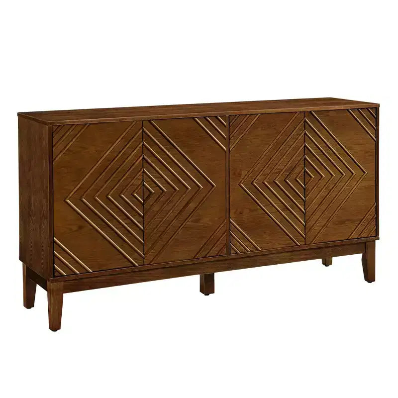 60.5" Farmhouse Sideboard Cabinet with 4 Doors and 4 Shelves