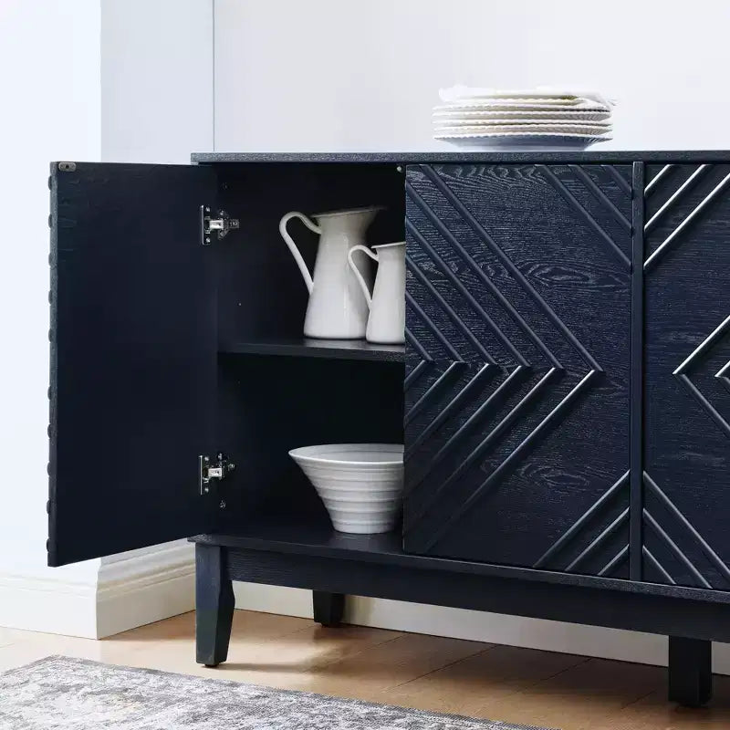 60.5" Farmhouse Sideboard Cabinet with 4 Doors and 4 Shelves